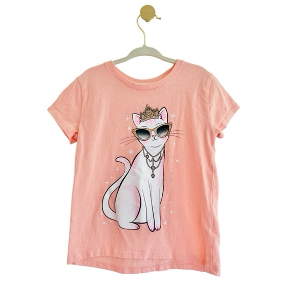 The Children's Place Kids Pink Cat Princess Tee Girls 4T - Picture 1 of 3